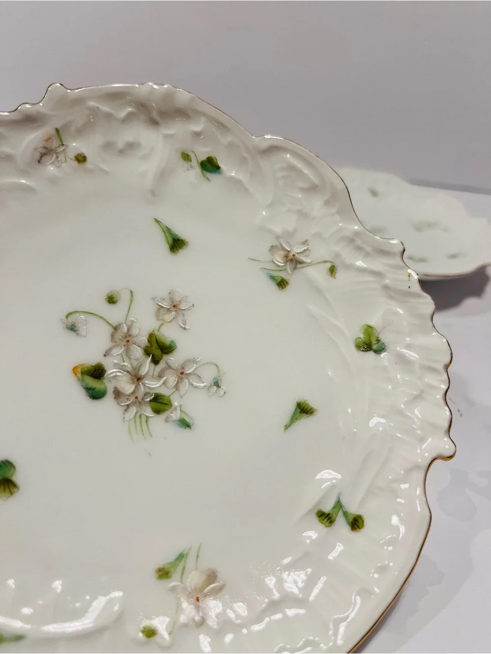 Antique Victoria Carlbad Austria 1890’s Set of 3 Porcelain Plates Hand Painted